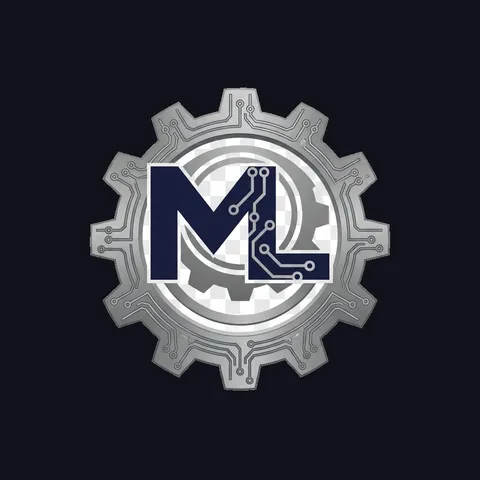 Zahnrad-Logo von MelucioLabs mit ML-Monogramm